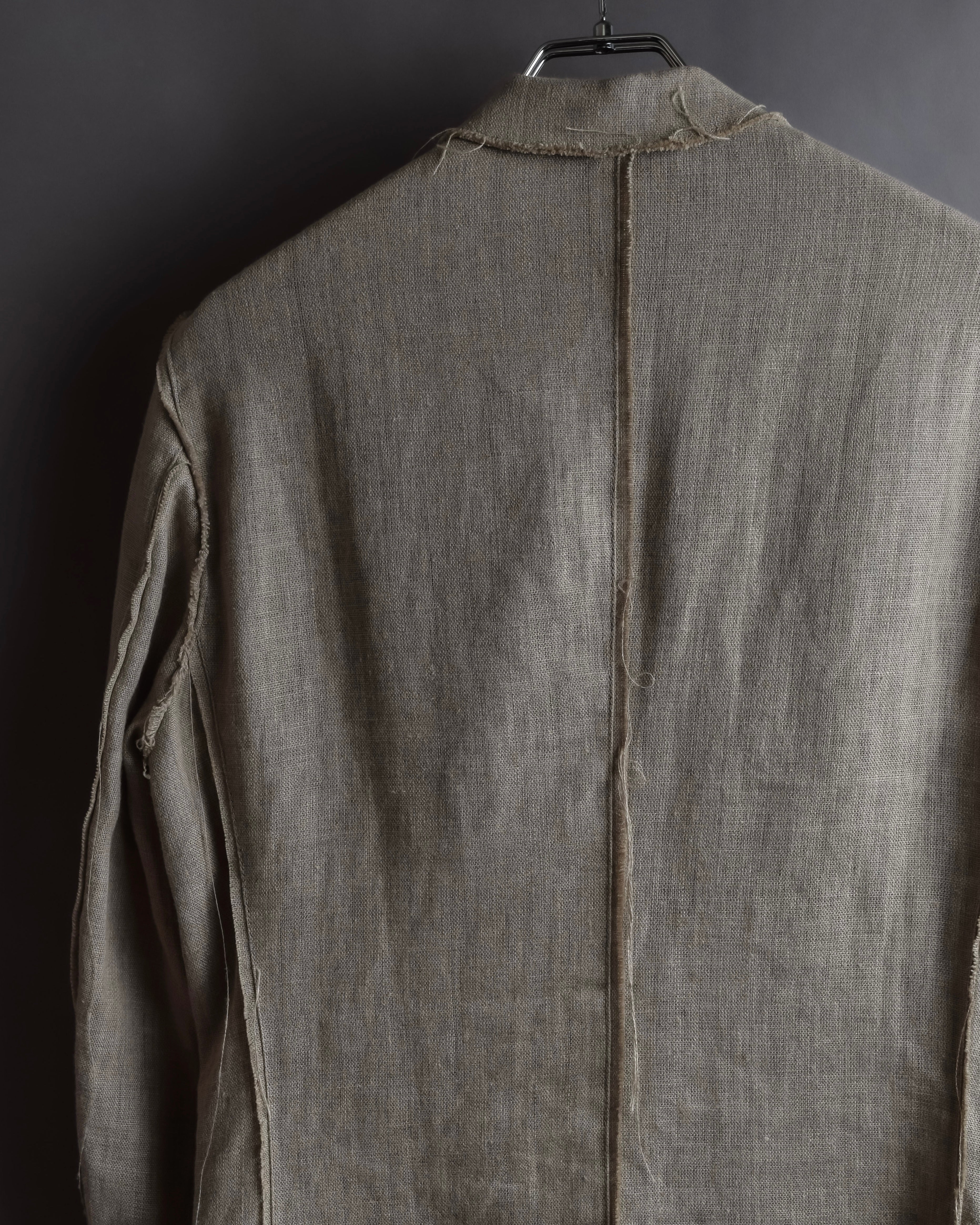 "Dolce & Gabbana" Raw edge frayed linen tailored jacket