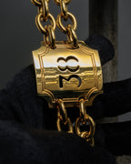 "CELINE" AVENUE MONTAIGNE 38 design gold necklace & belt