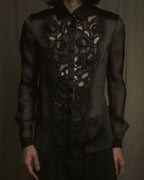 "LOEWE" 2014AW Sheer embroidered shirt