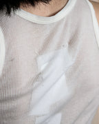 "MAISON MARGIELA" Stitch design net sheer tank top