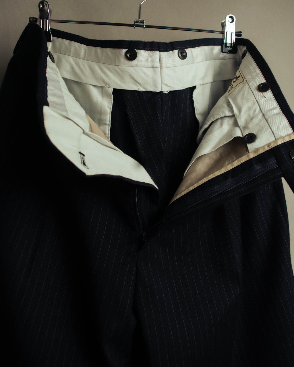 -SPECIAL- “Hermès” 80’s-90’s Super 120’s wool pinstripe double breasted setup