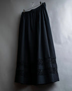 "tricot COMME des GARCONS"  Lace design at hem flare skirt