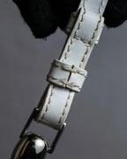 "Christian Dior" Malice Pearl Series greige color canvas shoulder bag