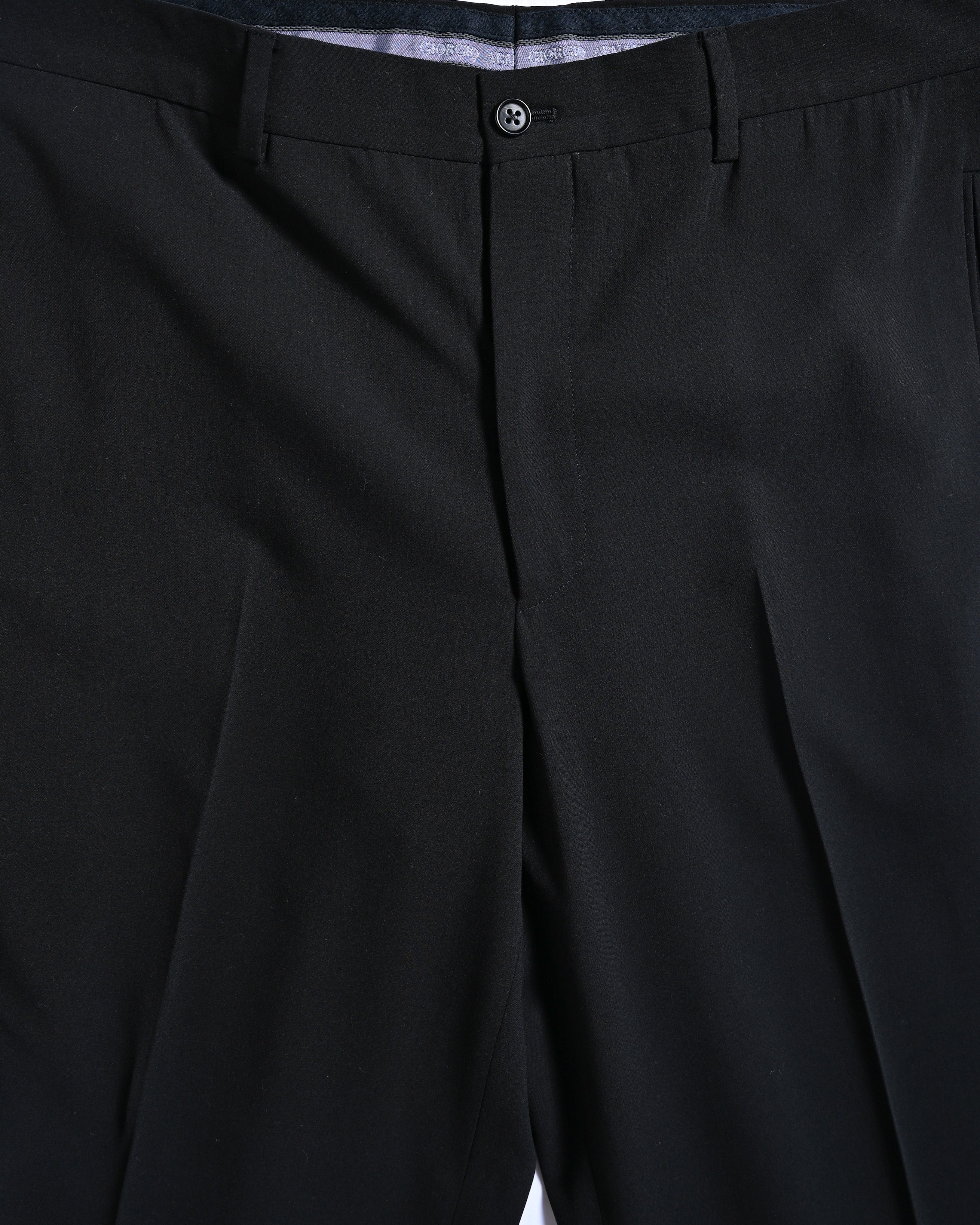 GIORGIO ARMANI/ Virgin Wool Straight Trousers Black – MOOD