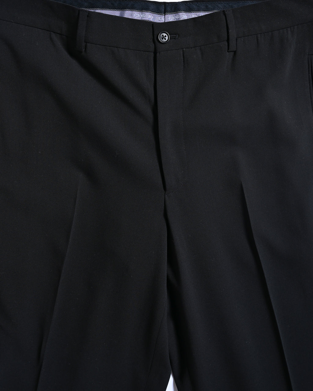 GIORGIO ARMANI/ Virgin Wool Straight Trousers Black