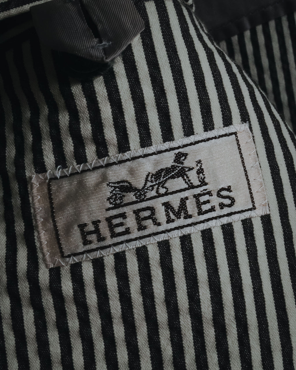 "HERMES" 00's striped stretch cotton tailored jacket