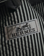"HERMES" 00's striped stretch cotton tailored jacket