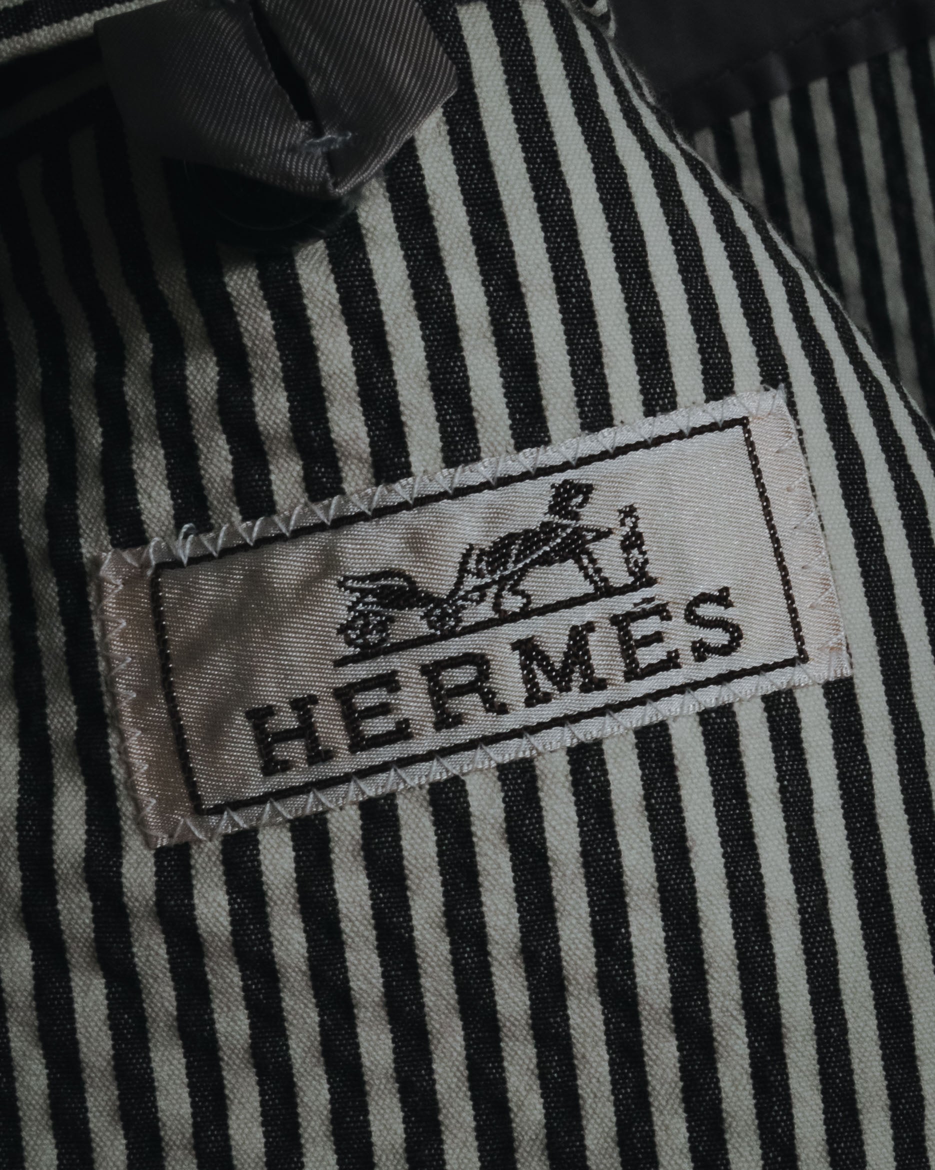 "HERMES" 00's striped stretch cotton tailored jacket