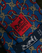 “HERMÈS” 90’s Rope and H motif silk tie