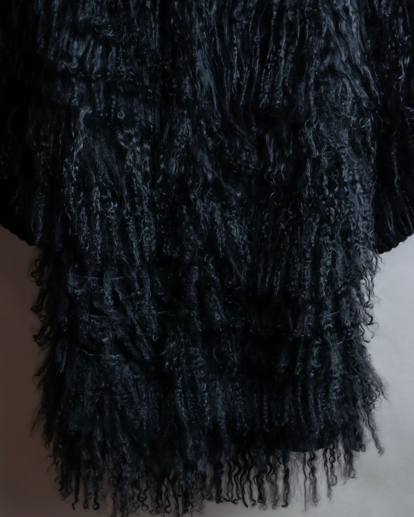 "EMPORIO ARMANI"  Fur fringe design cropped sleeve pullover