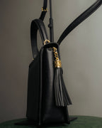 “Valentino Garavani” 90’s-00’s Structured V logo leather handbag
