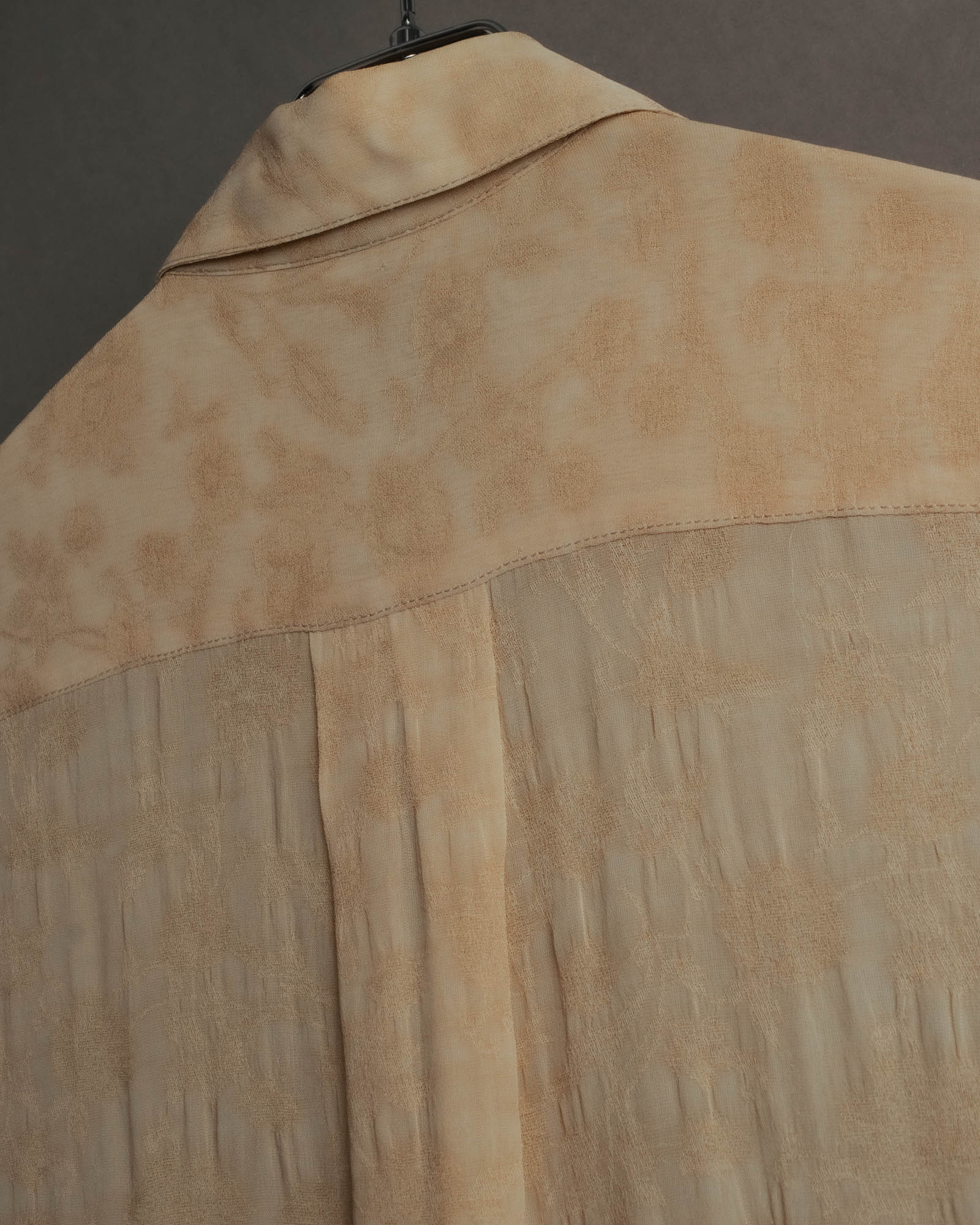 "FENDI" 80's-90's Draped rayon jacquard shirt