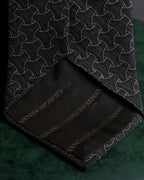 "GIORGIO ARMANI" Charcoal gray geometric pattern necktie