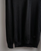 "GUCCI" G logo embroidered silk mix V-neck knit