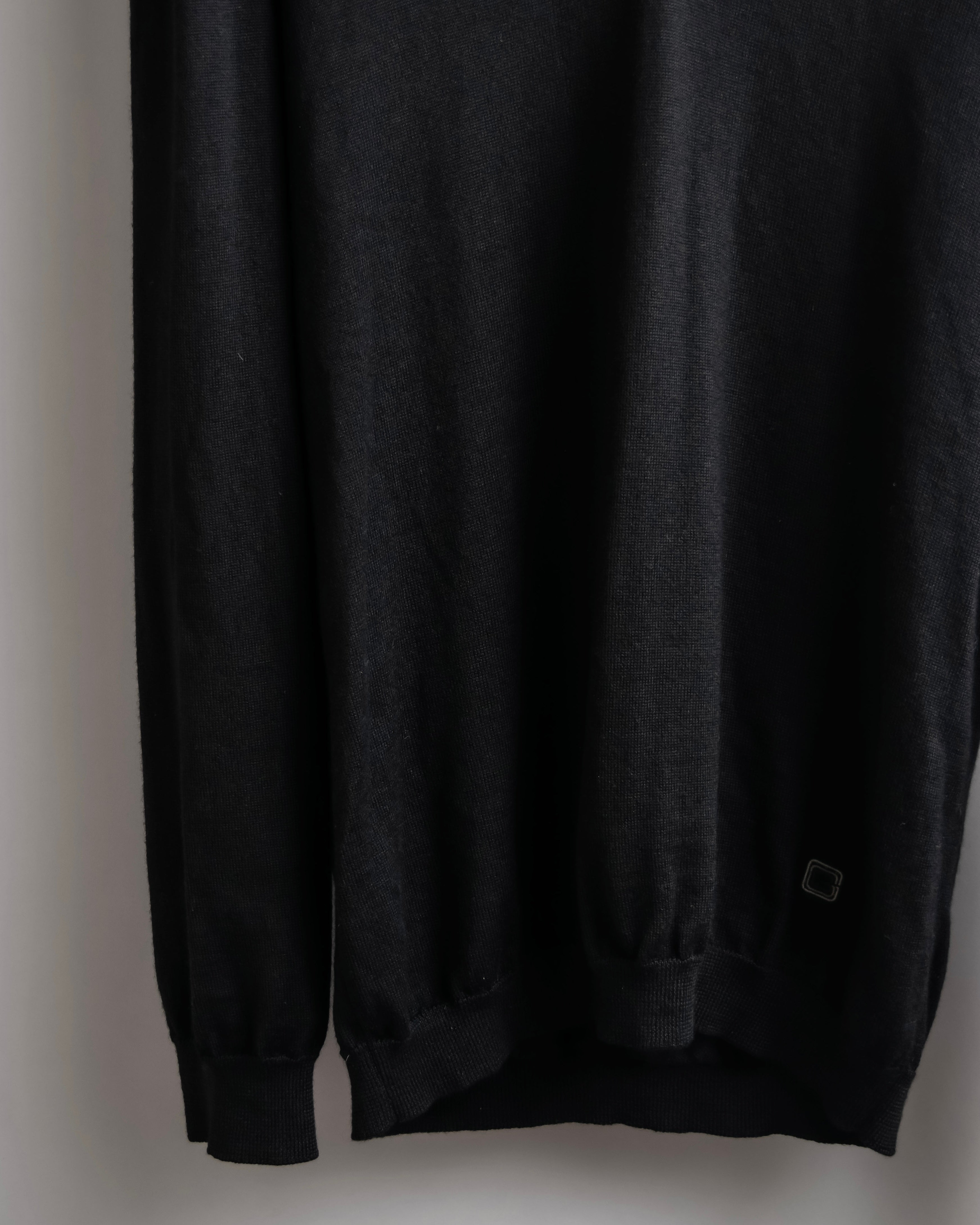 "GUCCI" G logo embroidered silk mix V-neck knit