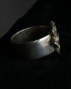 "JEAN PAUL GAULTIER" Logo engraved oval motif silver 925 rope ring