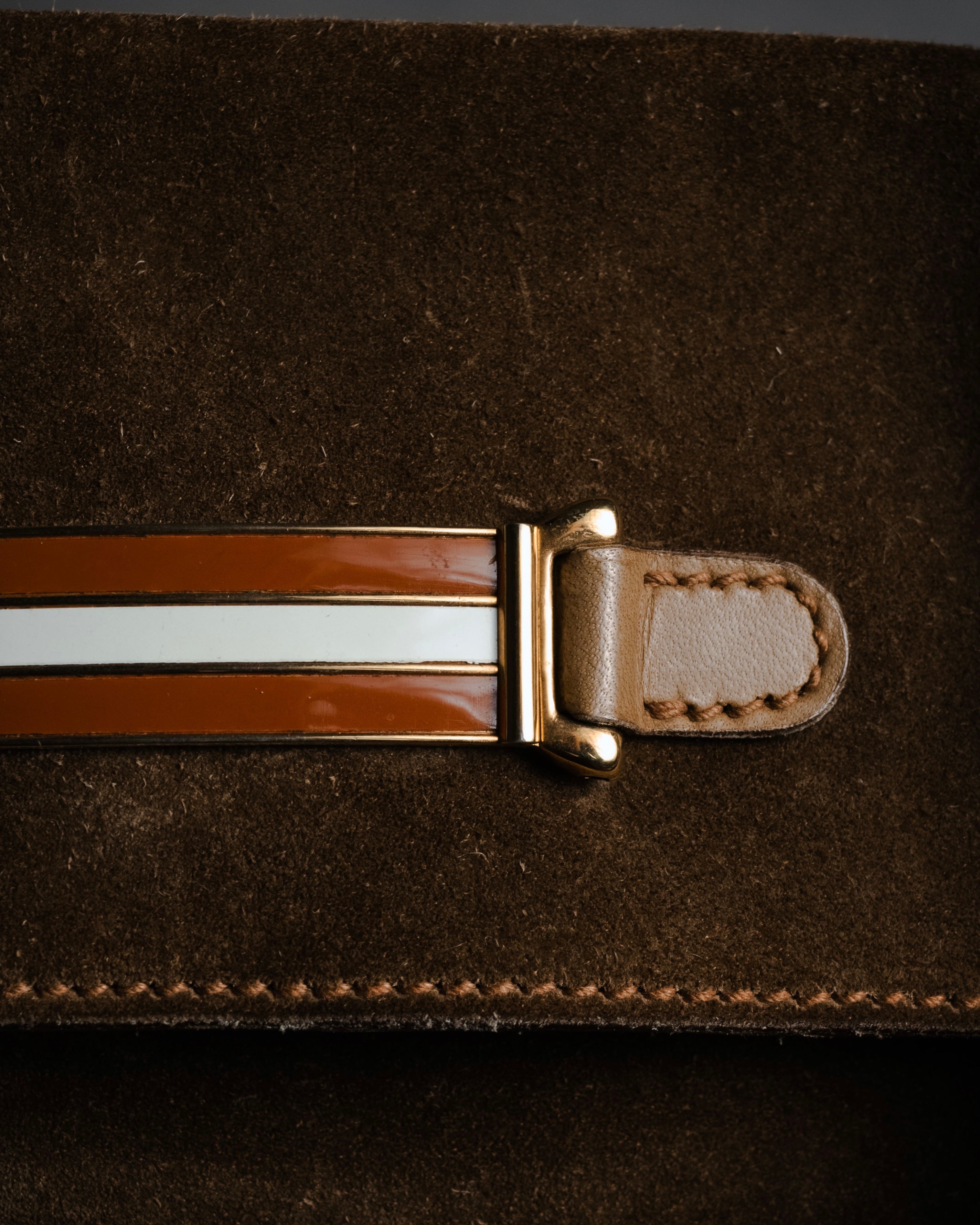 "GUCCI" 60’s-70’s suede and leather shoulder bag