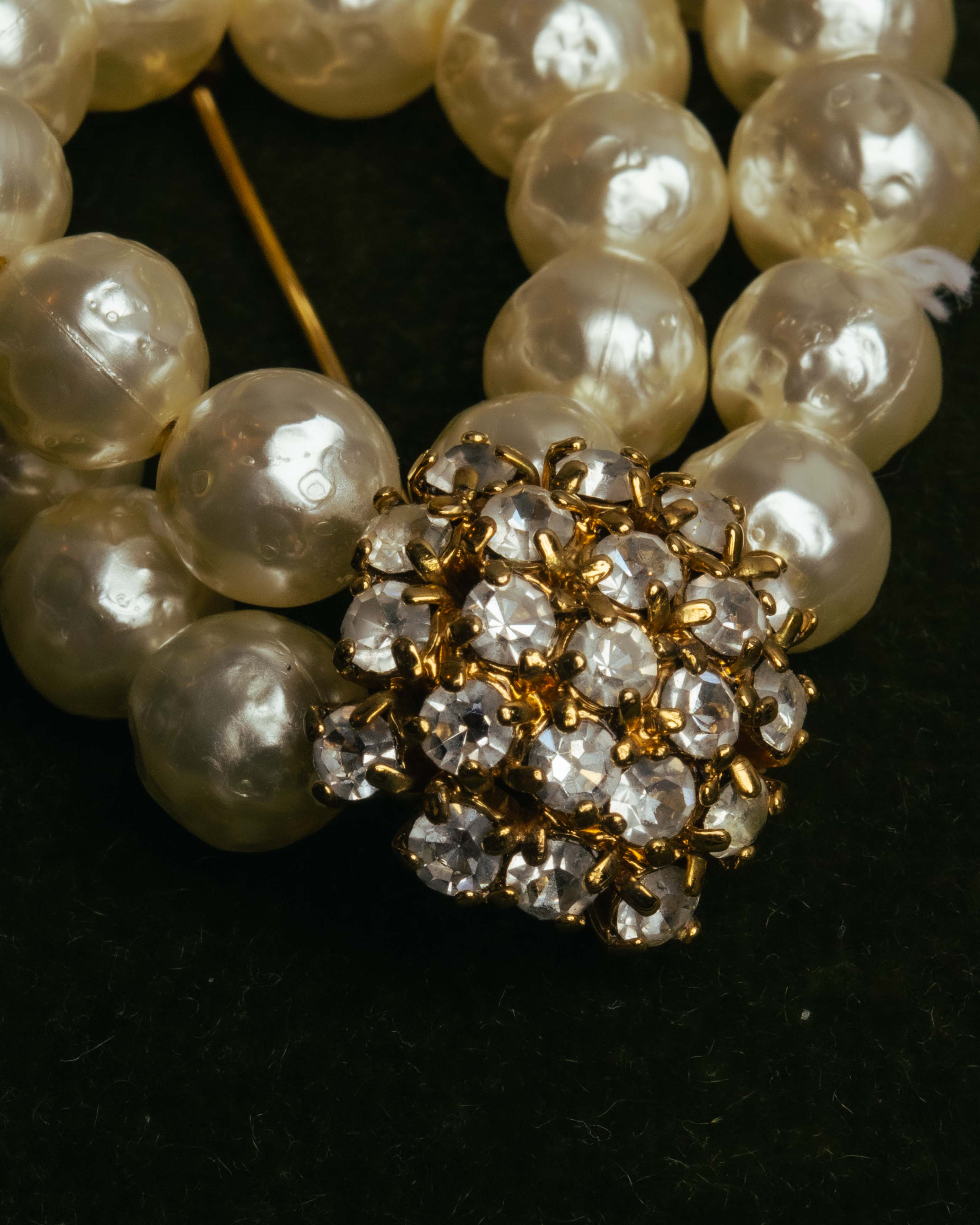 “Christian Dior” 70’s-80’s Boutique pearl rhinestone brooch