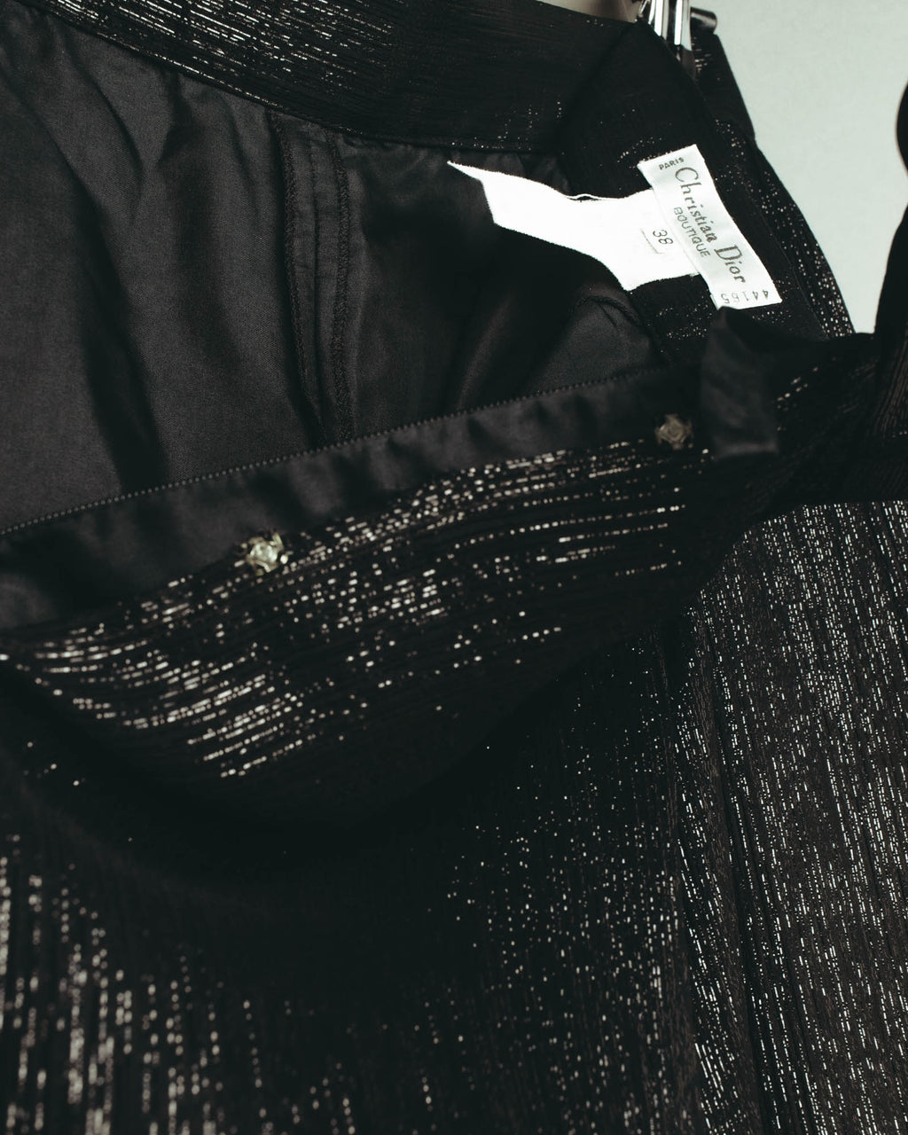 -SPECIAL- "Christian Dior" 00's Metallic silk blend fluid wide-leg trousers