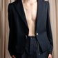 "Y's" Chain fastening design peak lapel short length tailored jacket