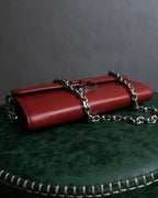 "KENZO" K motif design chain shoulder wallet bag