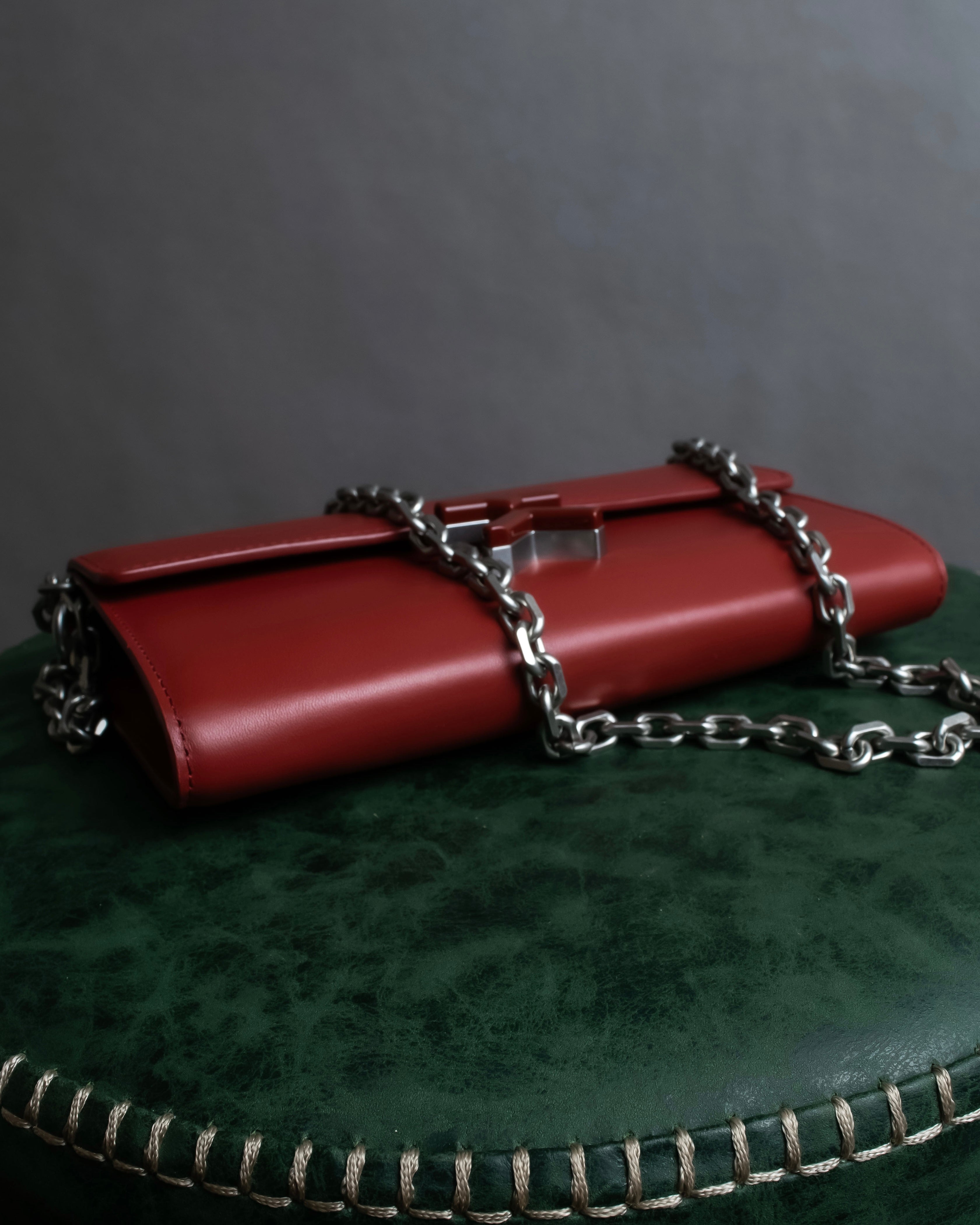 "KENZO" K motif design chain shoulder wallet bag