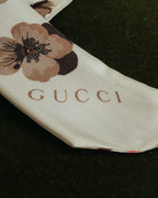 "GUCCI" 00's-10's Floral and striped silk neck bow scarf