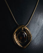 "Vintage" 80’s Sculptural oval stone pendant necklace