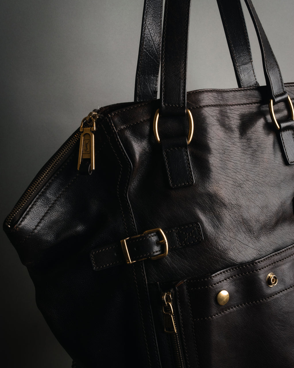 “Yves Saint Laurent” 2000’s downtown leather tote bag