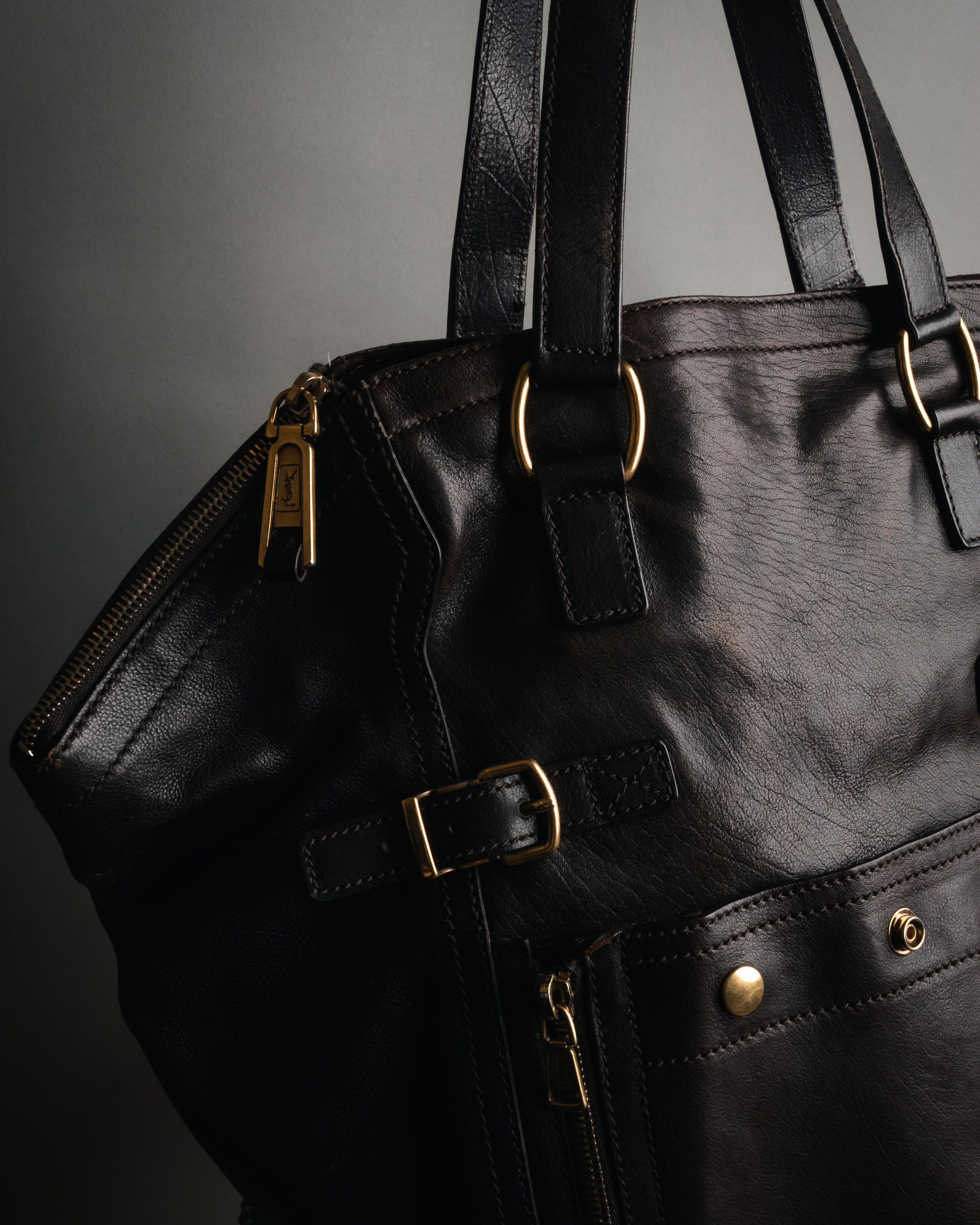 “Yves Saint Laurent” 2000’s downtown leather tote bag
