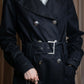 "LOUIS VUITTON" Metal button detailing belted trench coat