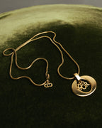 "Christian Dior" 80's-90's Gold logo pendant necklace