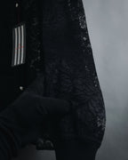 "VALENTINO MISS V" Late 80s botanical lace polo shirt