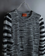 "MISSONI" Multi border pattern box silhouette knit