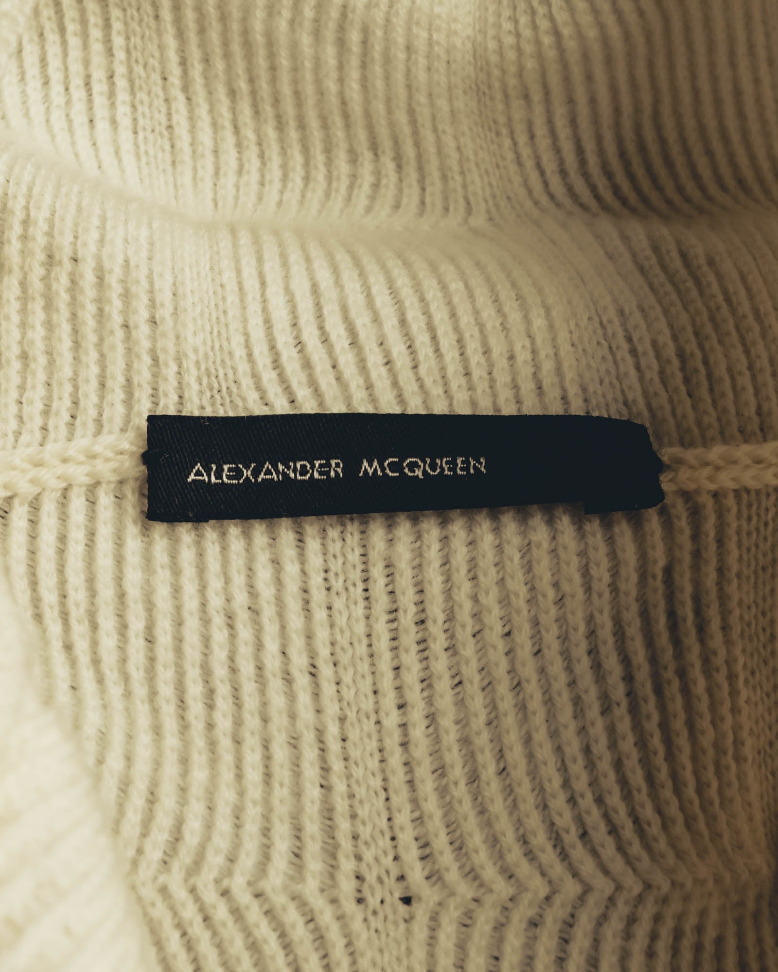 "Alexander McQueen" 90's-00's Sculptural ribbed turtleneck wool knit sweater