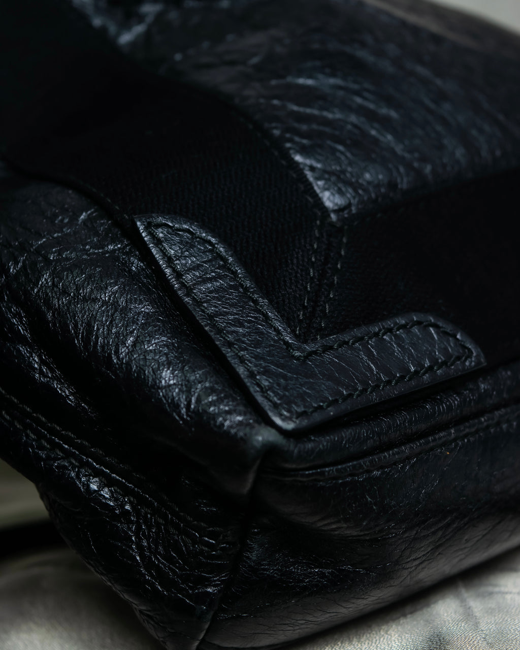 “Balenciaga”  navy cavas xs hand bag