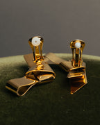 “JIL SANDER” 2021 sculptural ribbon metal clip earrings