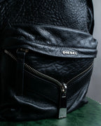 "DIESEL" Decorative zip design leather backpack