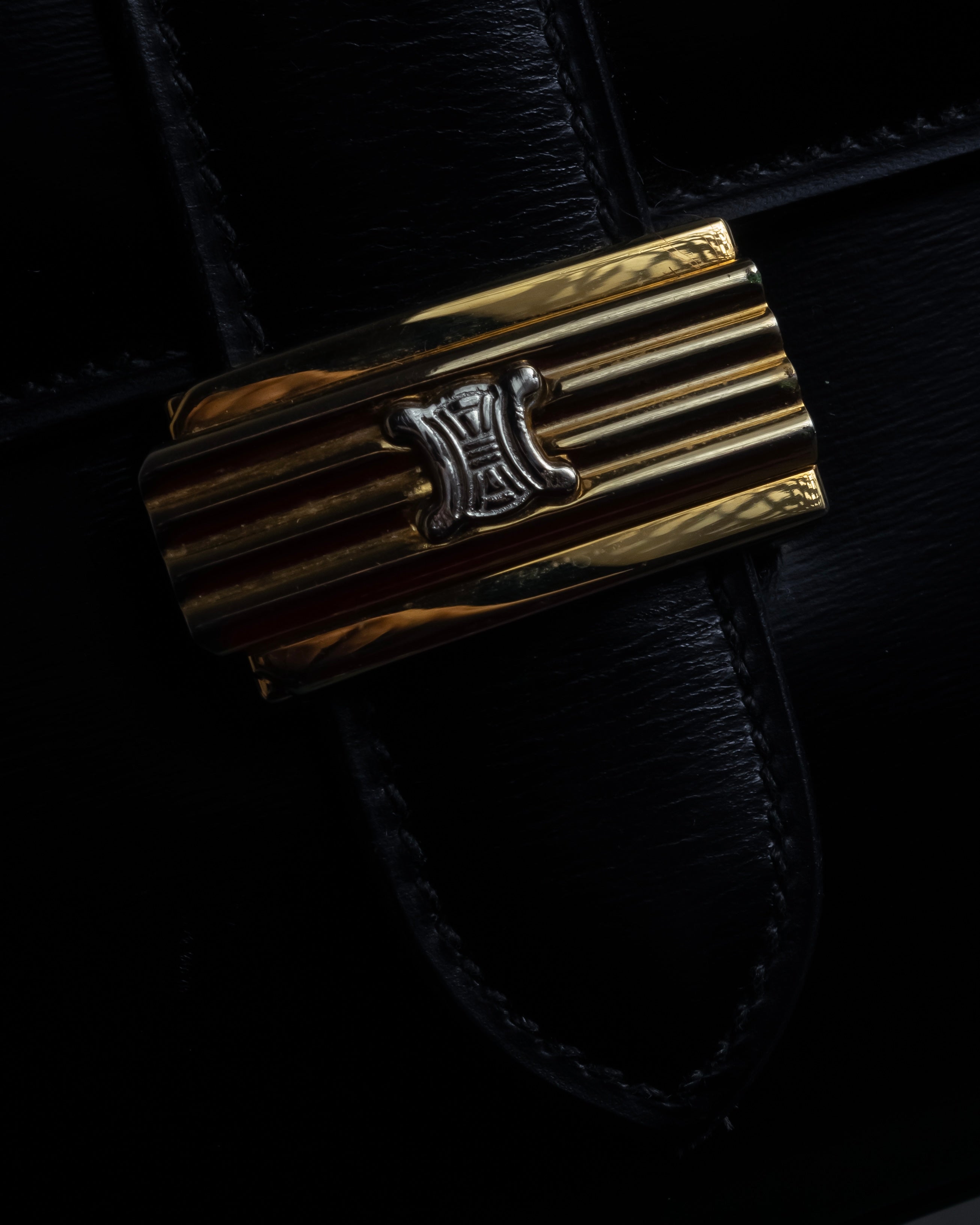 "CELINE" Classic flap design leather shoulder bag