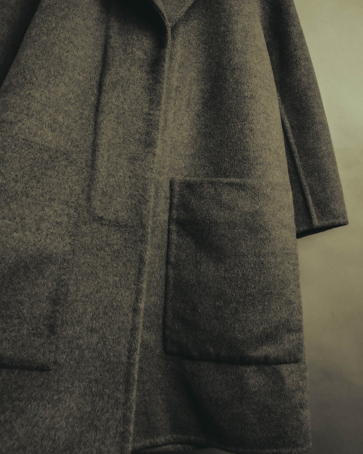 “BALENCIAGA” 00’s-10’s Wool angora wide-lapel coat