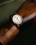 “Yves Saint Laurent” 80’s-90’s coin edge quartz leather watch