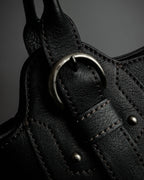 "Mila Schön" Horizontal minimalist metal fittings leather one-handle bag