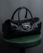 "Salvatore Ferragamo" Gancini motif design leather bowling bag