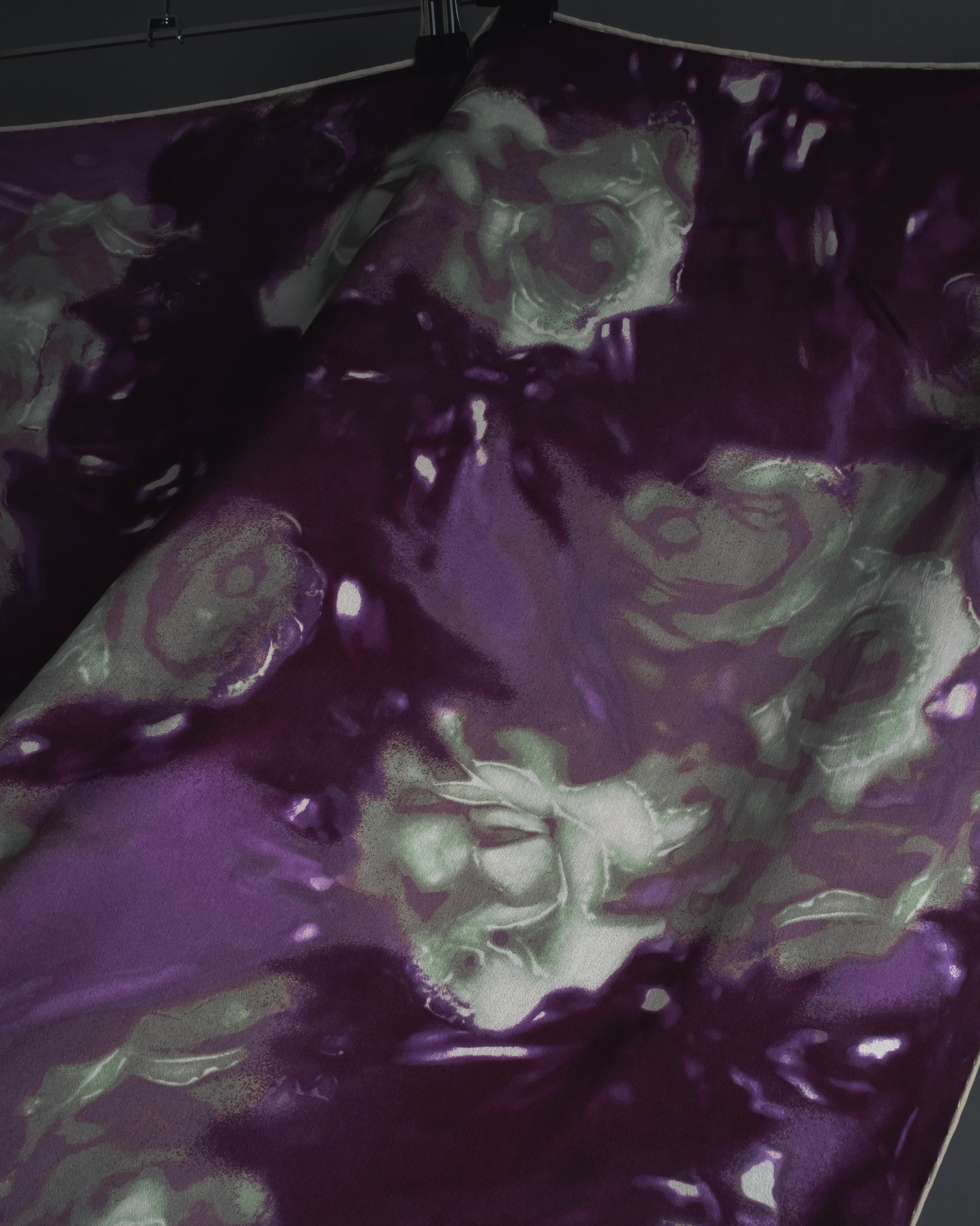 "Christian Dior" Abstract floral marbled print scarf