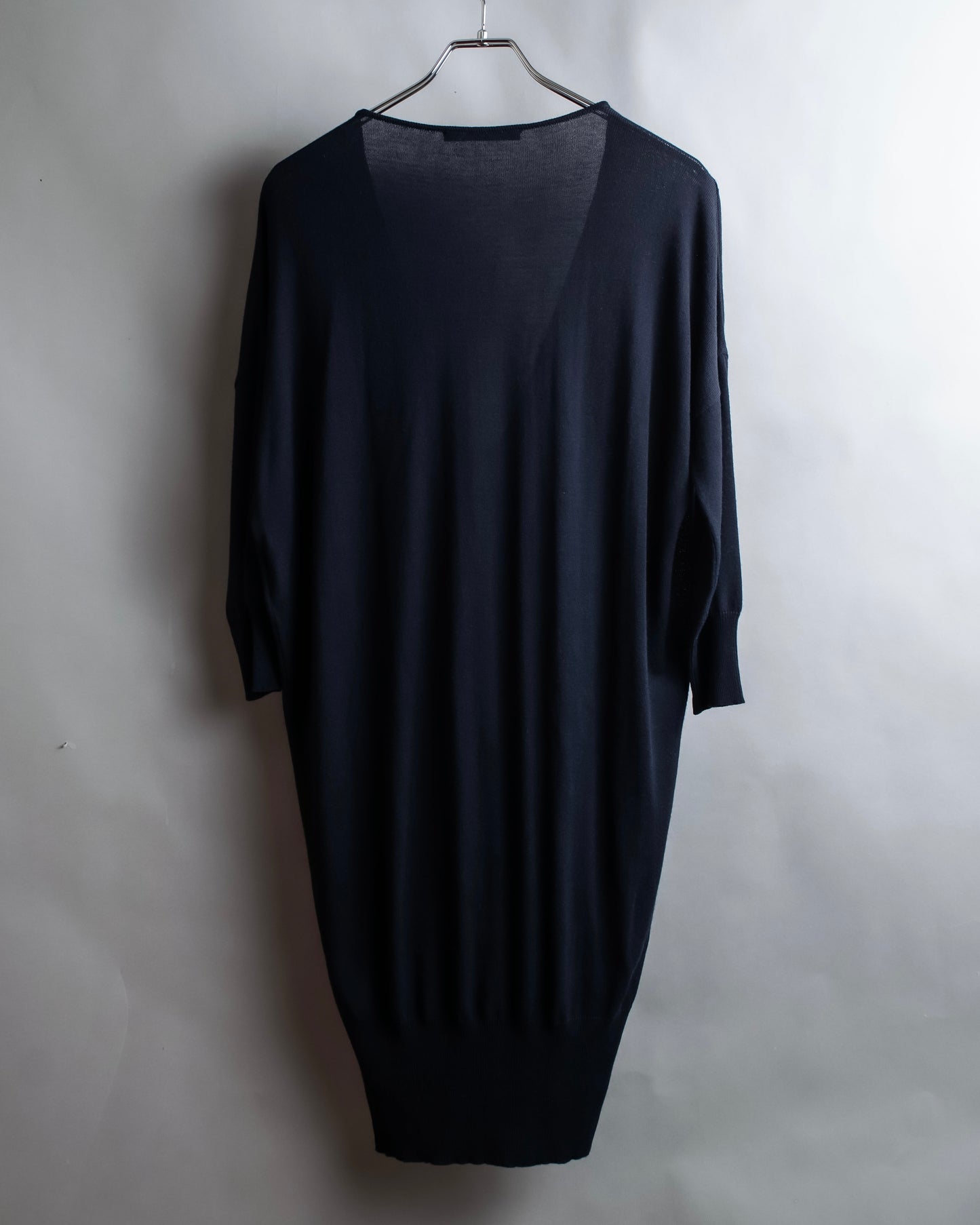 "BALENCIAGA" Rib switching design V-neck long dress