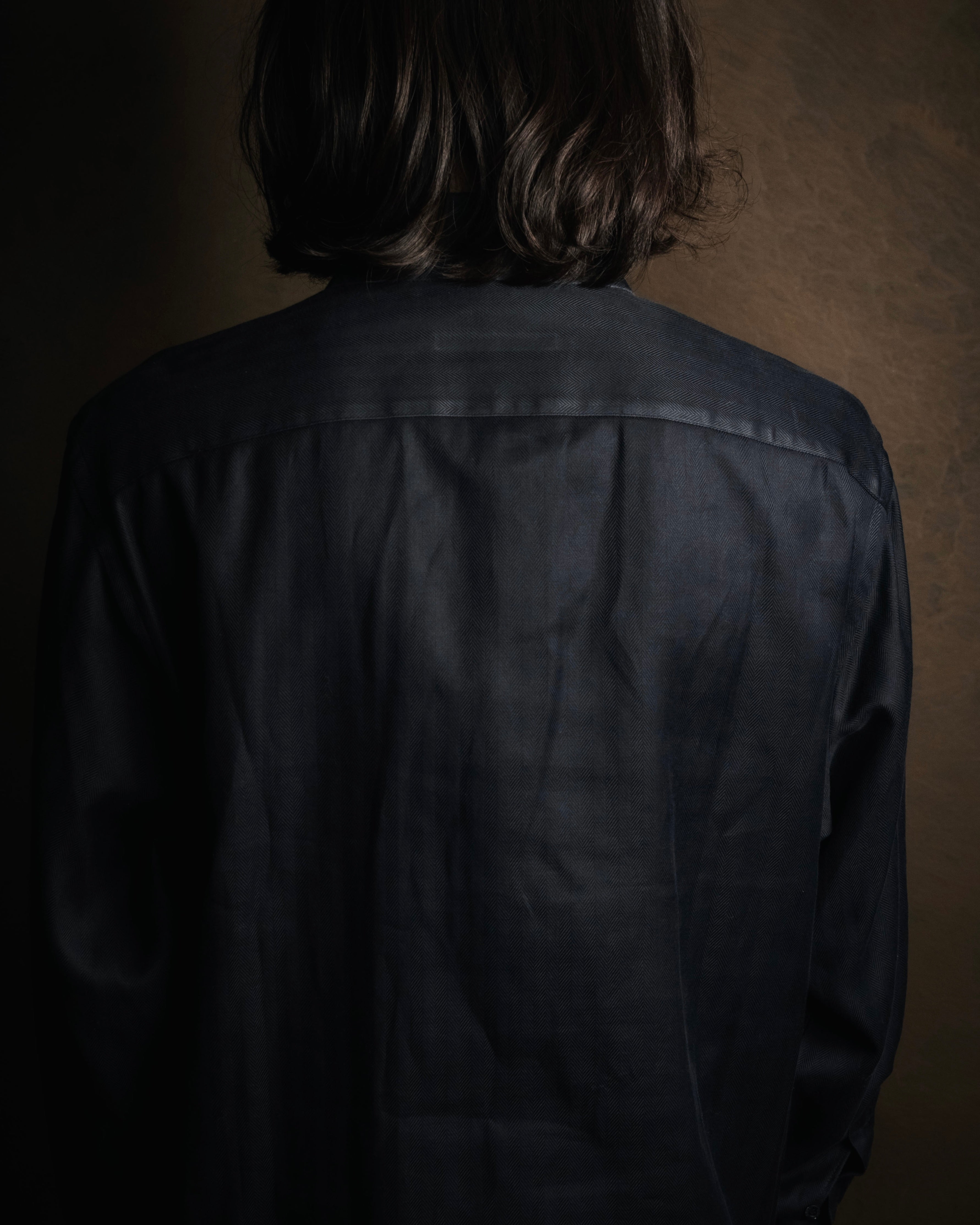 "GUCCI" 2008-2010 Herringbone wide collar dress shirt