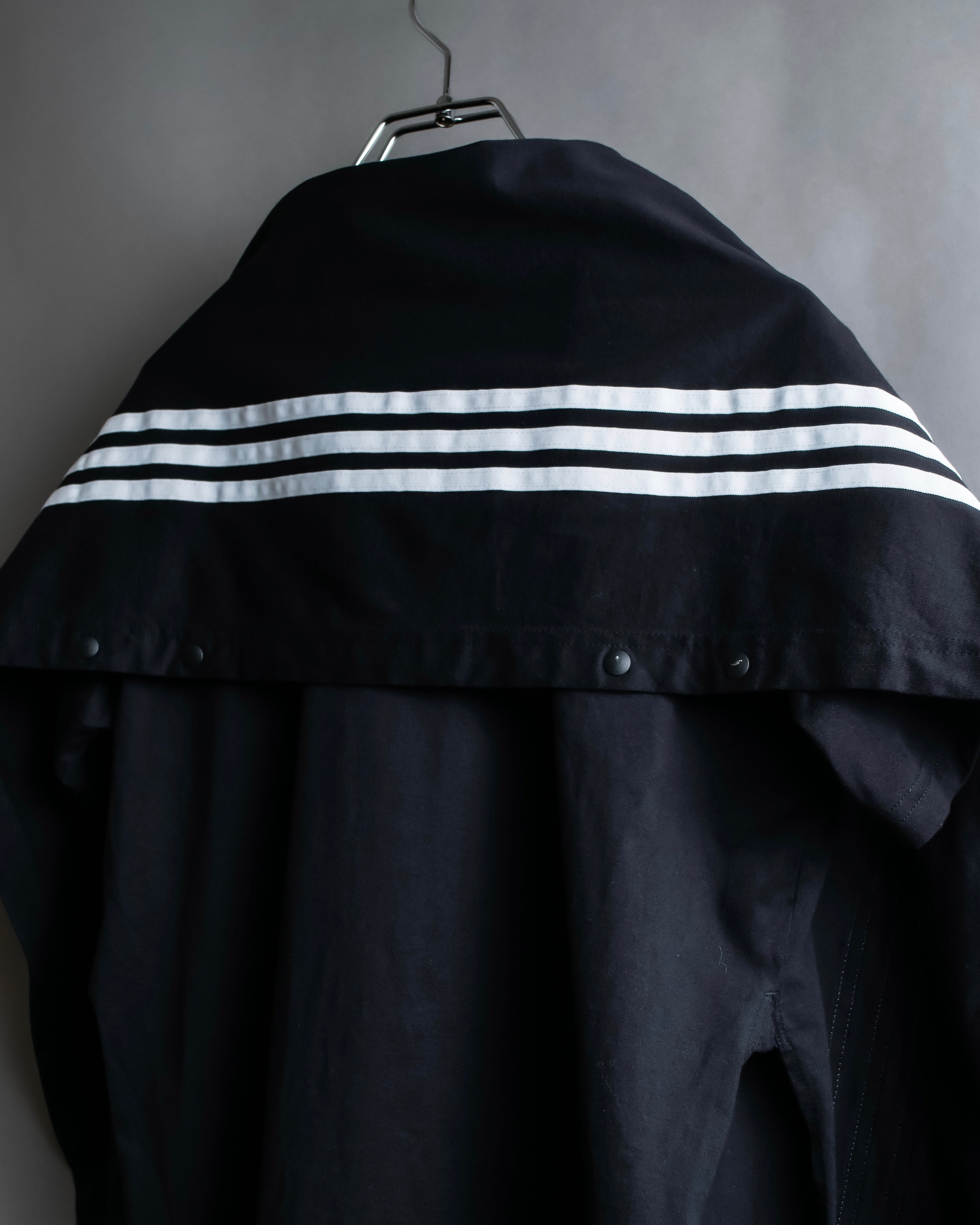 "Y-3" Asymmetrical three-stripes wrap dress