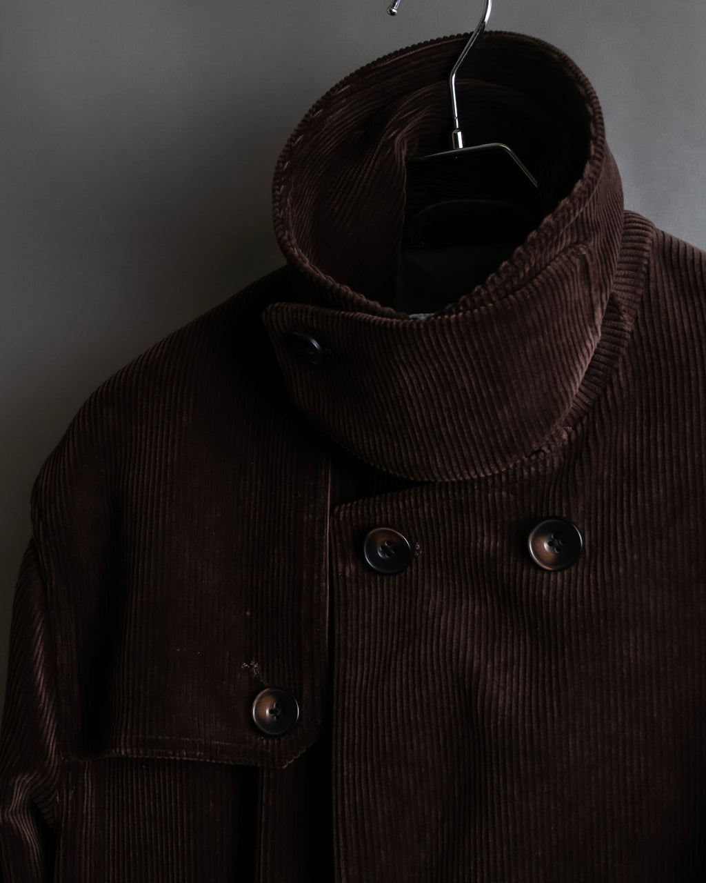 "Barbour" Wide ribbed corduroy maxi-length trench coat