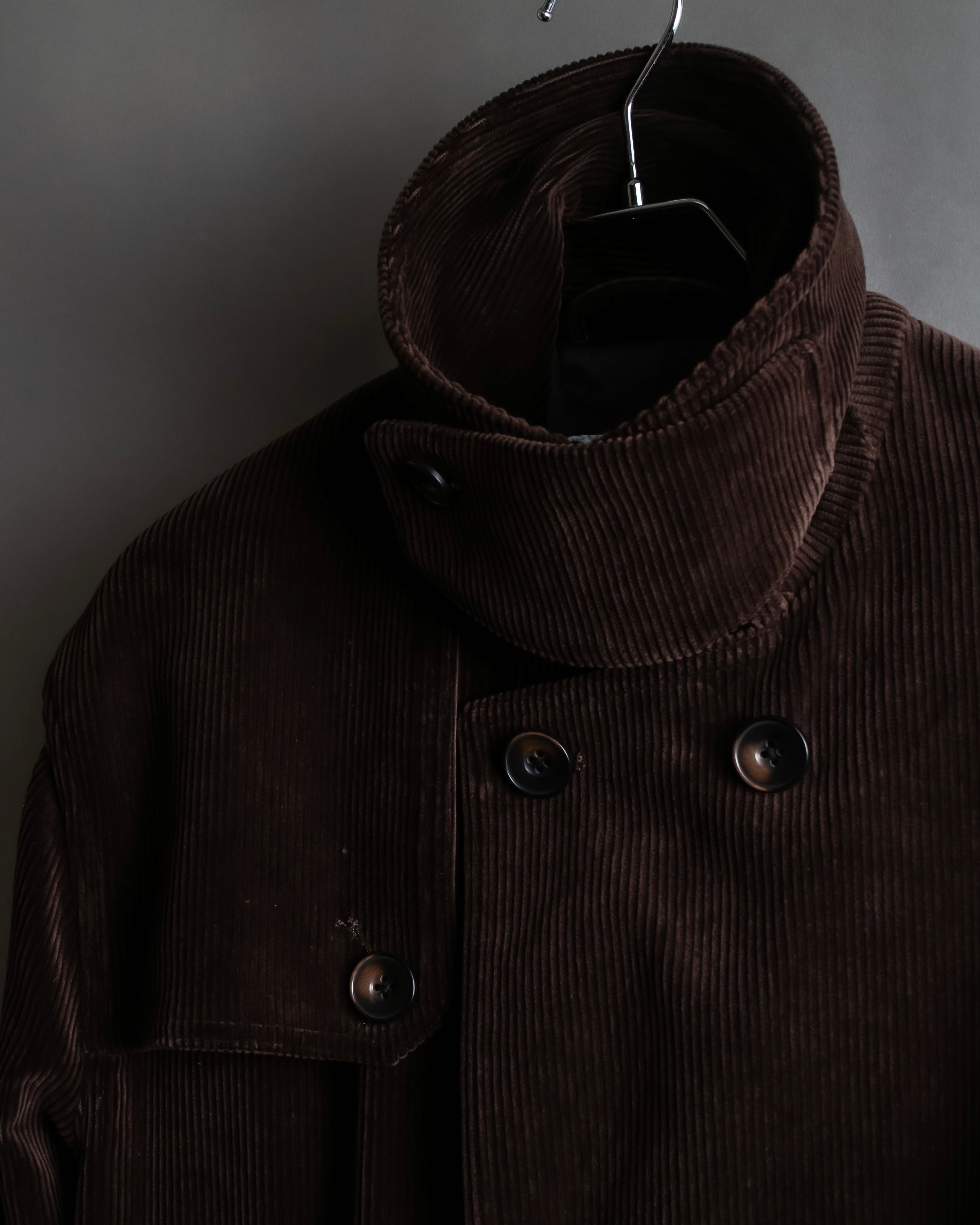 "Barbour" Wide ribbed corduroy maxi-length trench coat