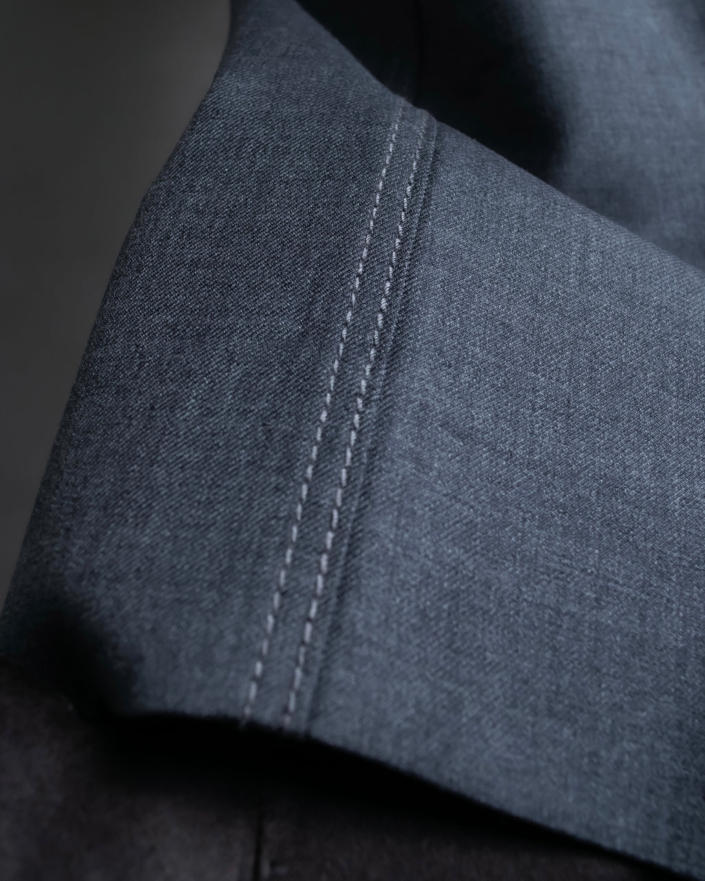 "CHANEL" 100% wool wide tapered slacks